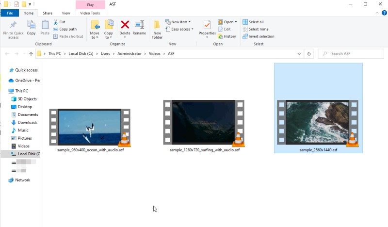 ASF Video Files Show in VLC Icon