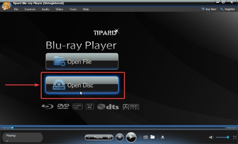 Open Blu-ray Disc Button