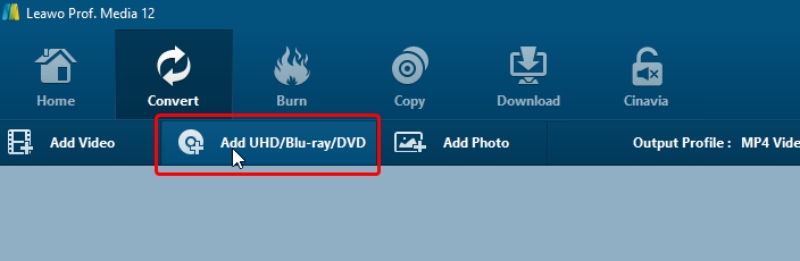 Add UHD Blu-ray DVD Button Prof Media