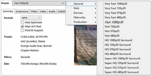 Handbrake Convert Blu-ray to Mp4