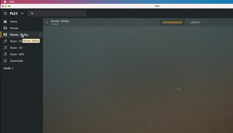Choose Movies Blu-ray in Plex