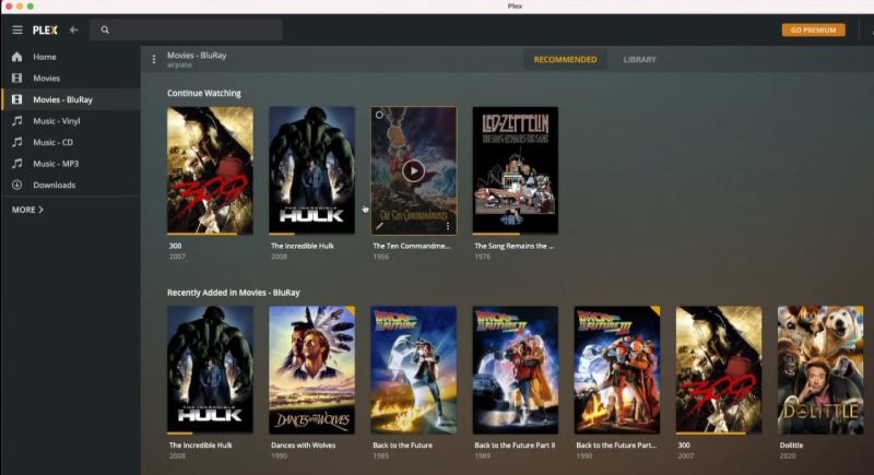 Plex Blu-ray Interface