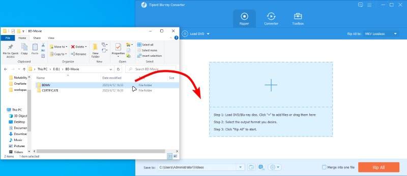 Drag the BDMV Folder to Blu-ray Ripper