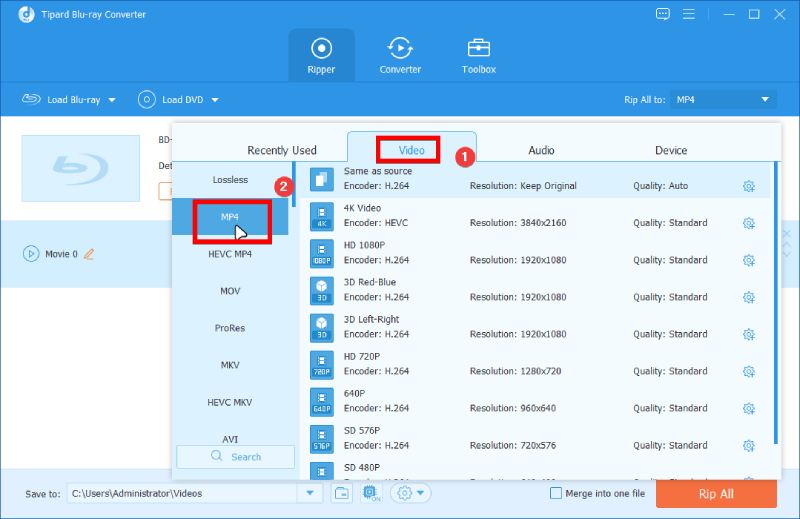 Select an Output Video Format for USB