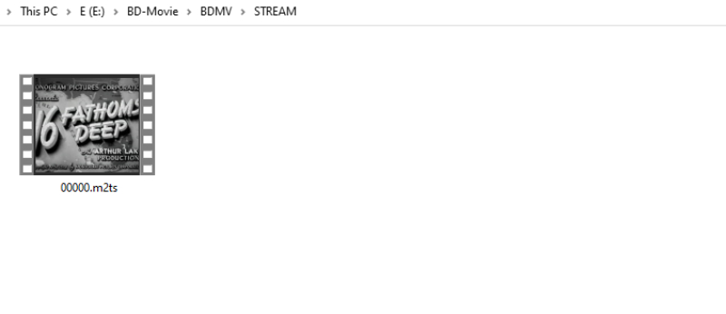 BDAV M2TS File in Stream Folder of Blu-ray
