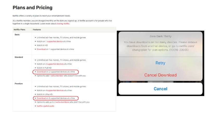 Netflix Download Device Limit and Error Message